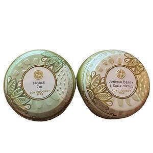 Huntington Home Soy Coconut Wax Candles Mini Tins Noble Fir & Juniper Berry